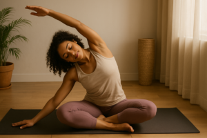 Gentle leisure stretching routine for stress relief