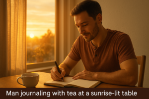 Morning wellness ritual combining leisure and mindfulness
