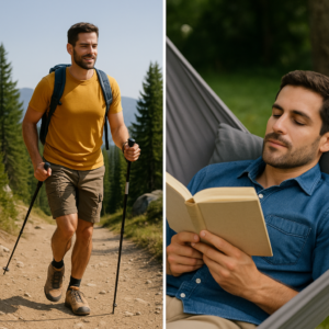 Balance of active and passive leisure activities for restoration