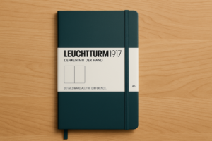 Leuchtturm1917 A5 premium notebook with durable binding and minimalist design.