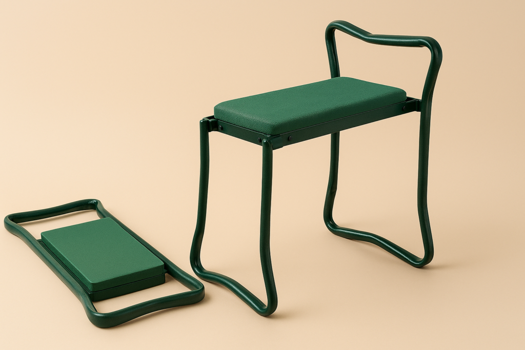 Ergonomic garden kneeler for men over 45 creating a backyard retreat